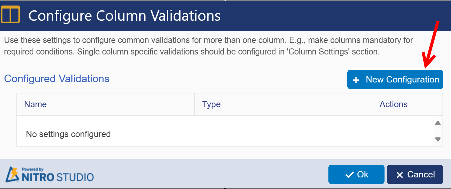 validation new configuration