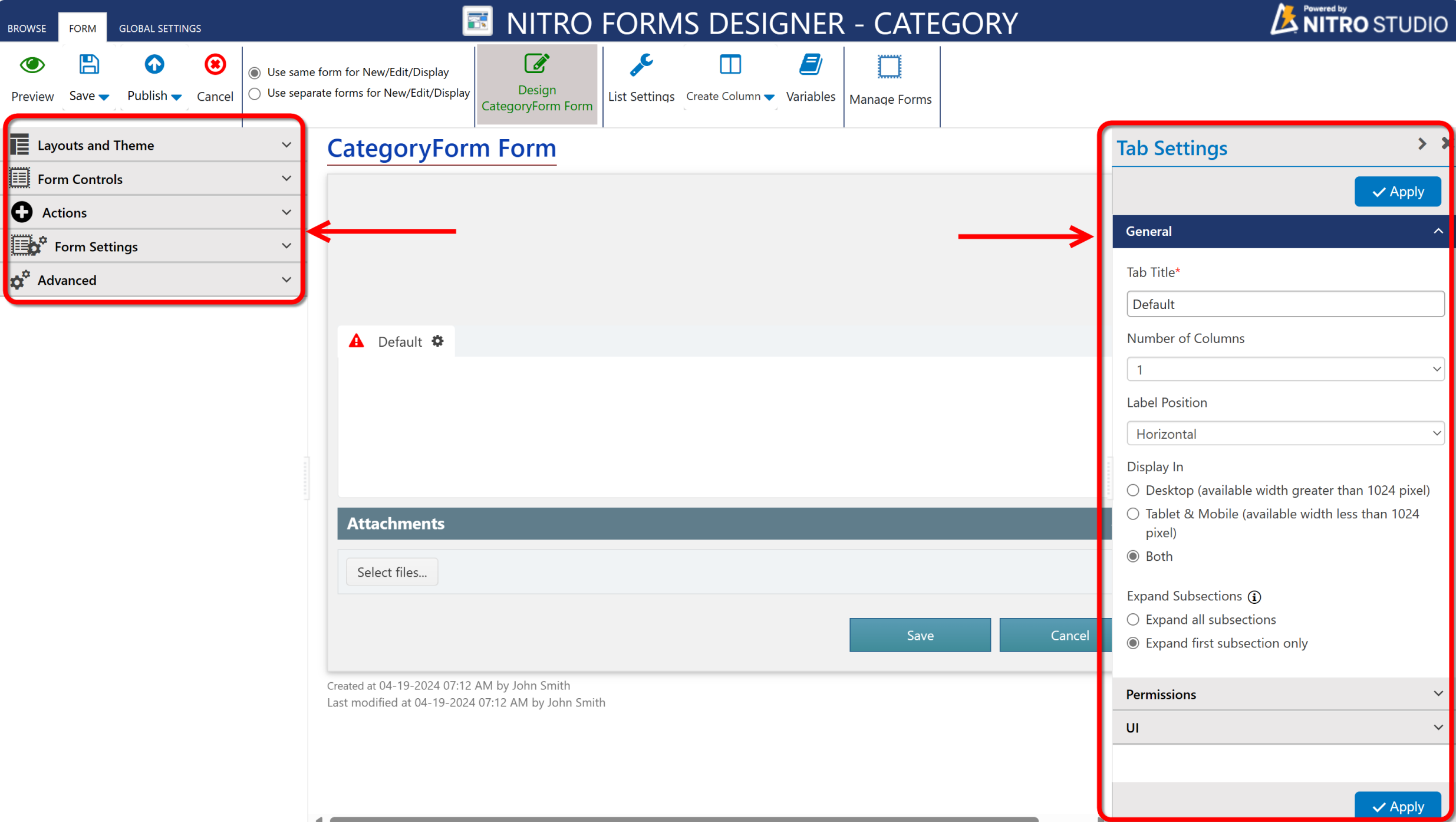 NITRO form designer
