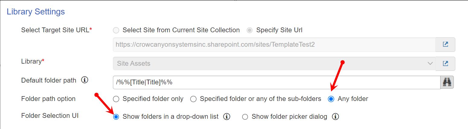 Any folder with dropdown