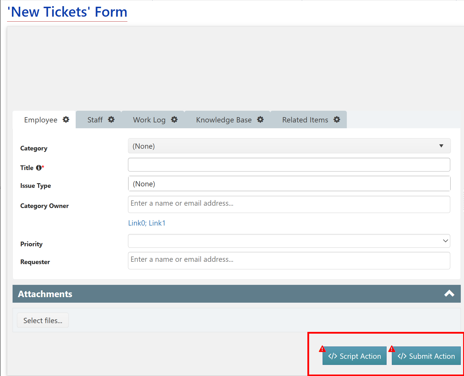 form with script and submit button