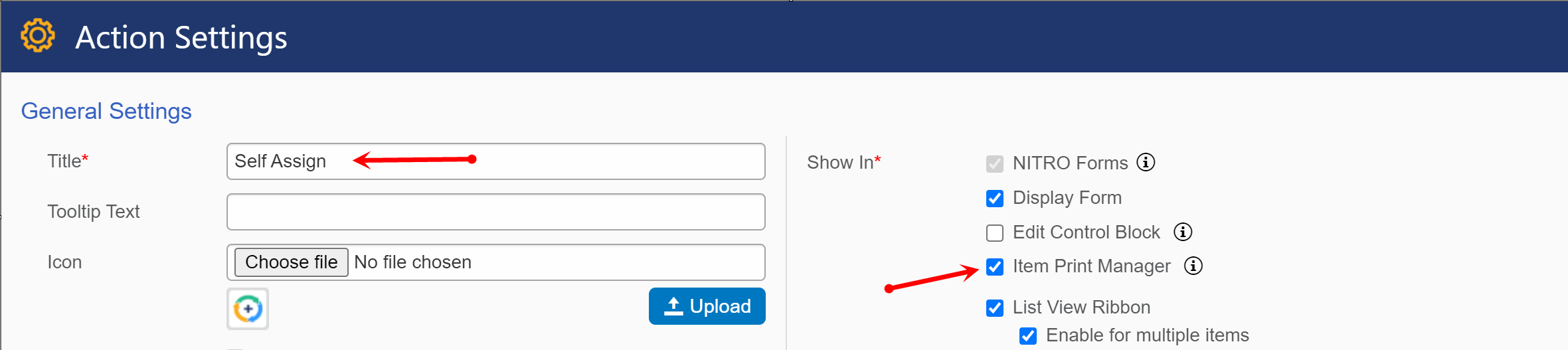 Print manager in CA Settings