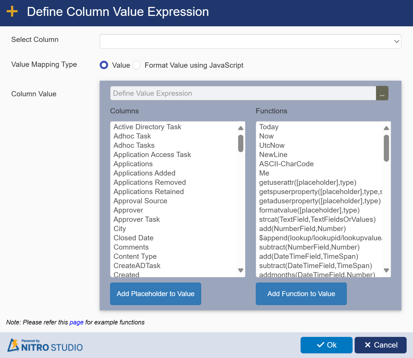 CA predefined mapping values