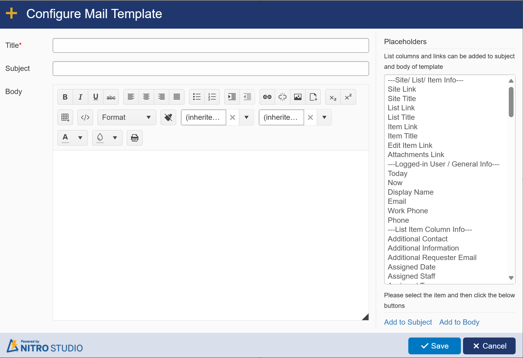 CA Mail template fr create meeting