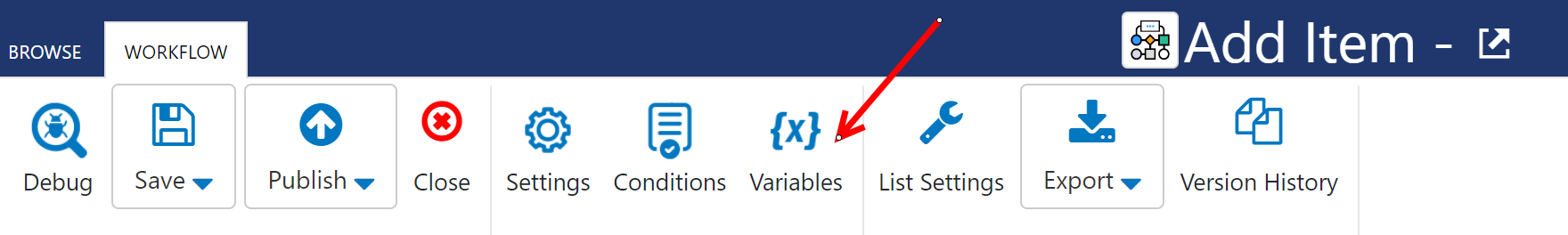 Define Variable in workflow