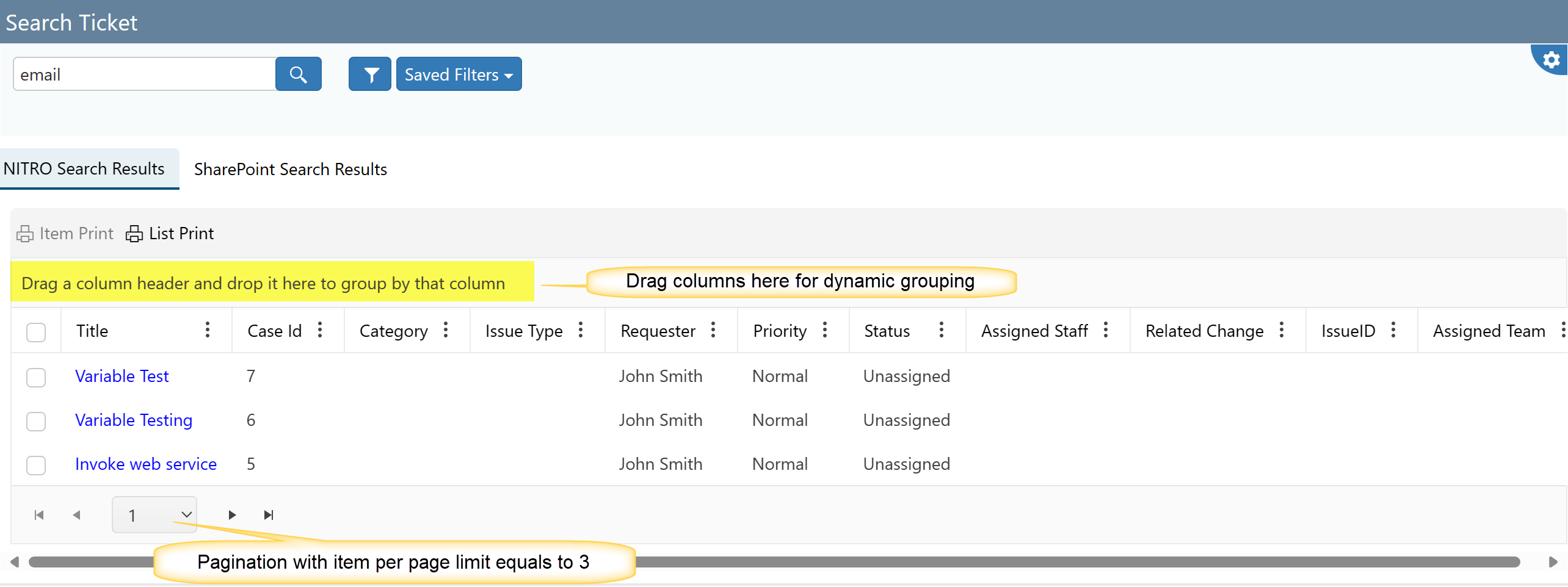 Dynamic grouping