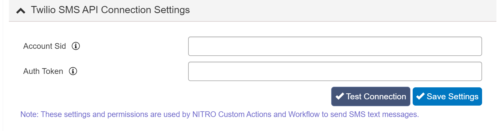 Twillio connection setting