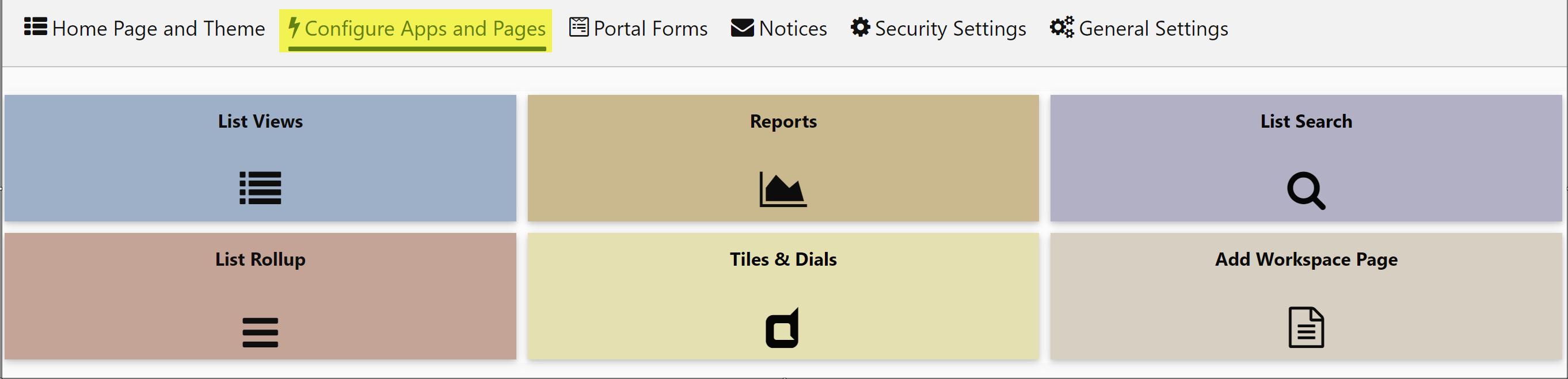 Configure Apps and pages in classic portal