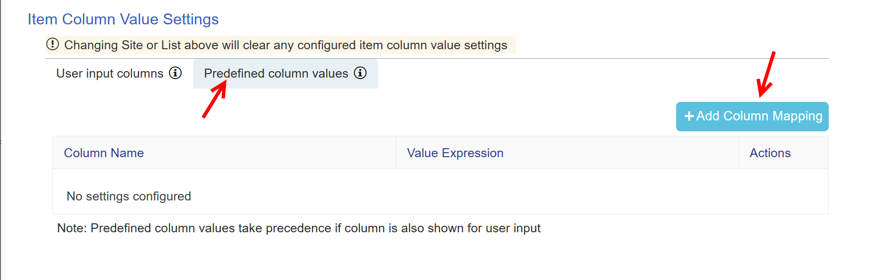 CA Predefined mapping