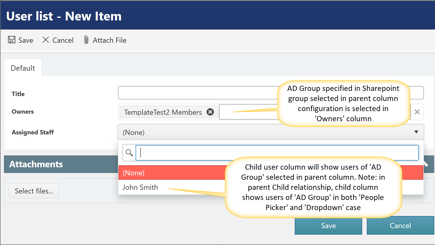 Sample output of parent Child