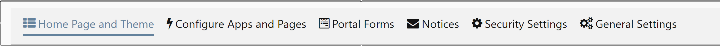 Portal Settings links