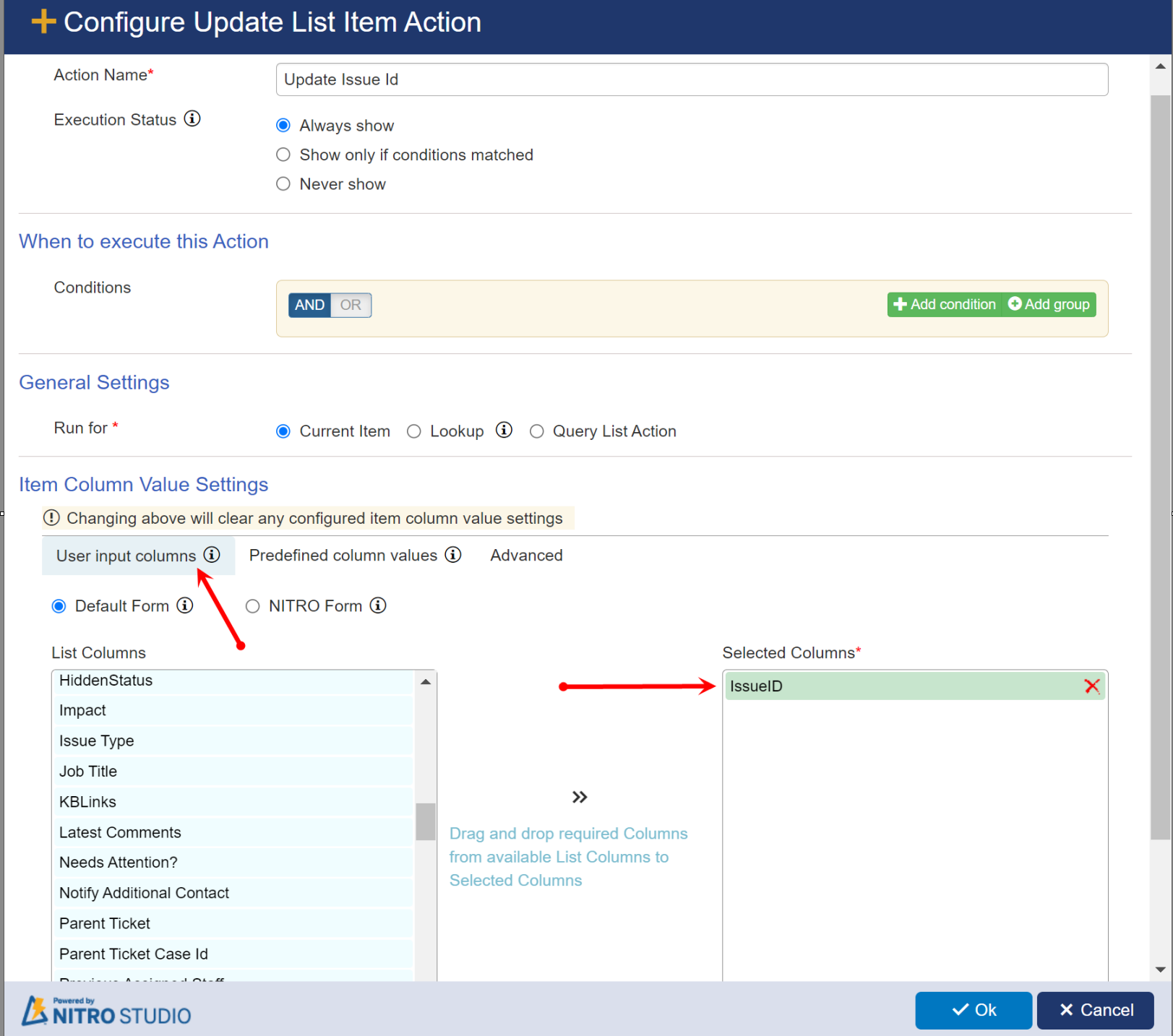 CA usecase 3 Update Issue id