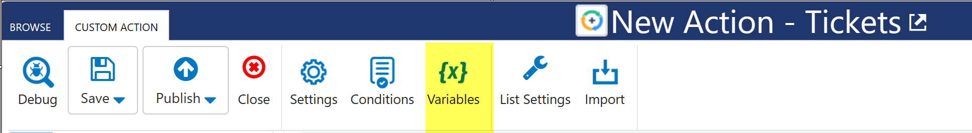 CA Variable in designer