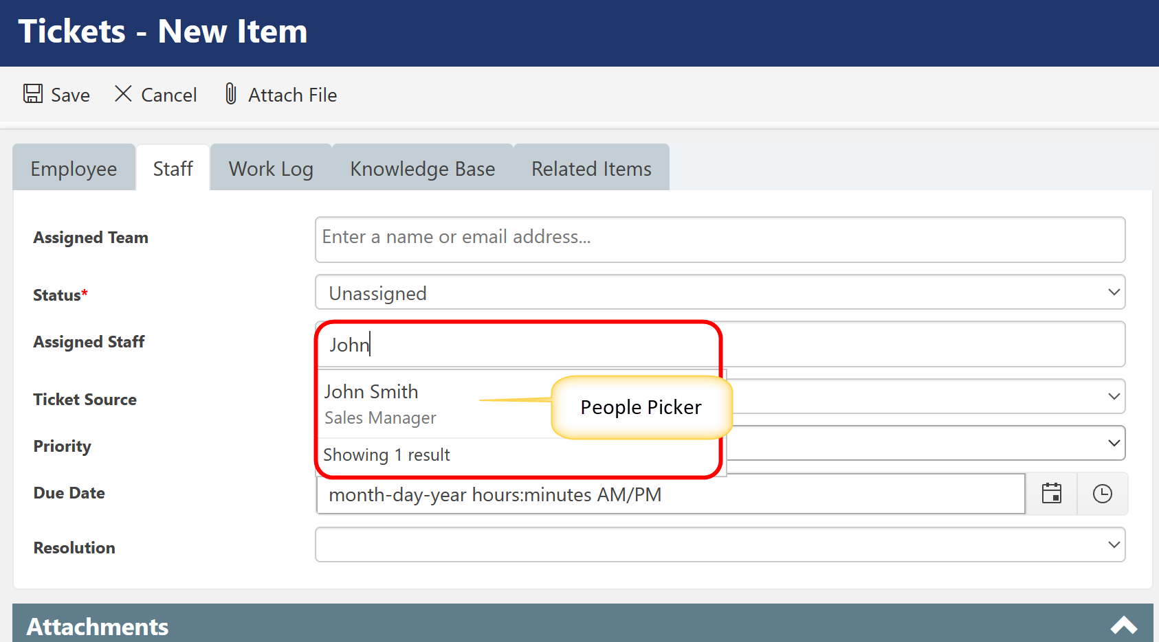 People picker user column