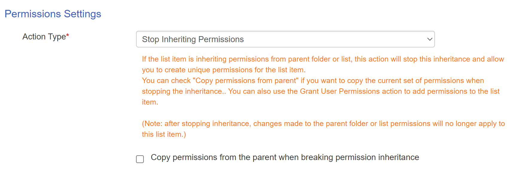 Stop Inheriting Permission