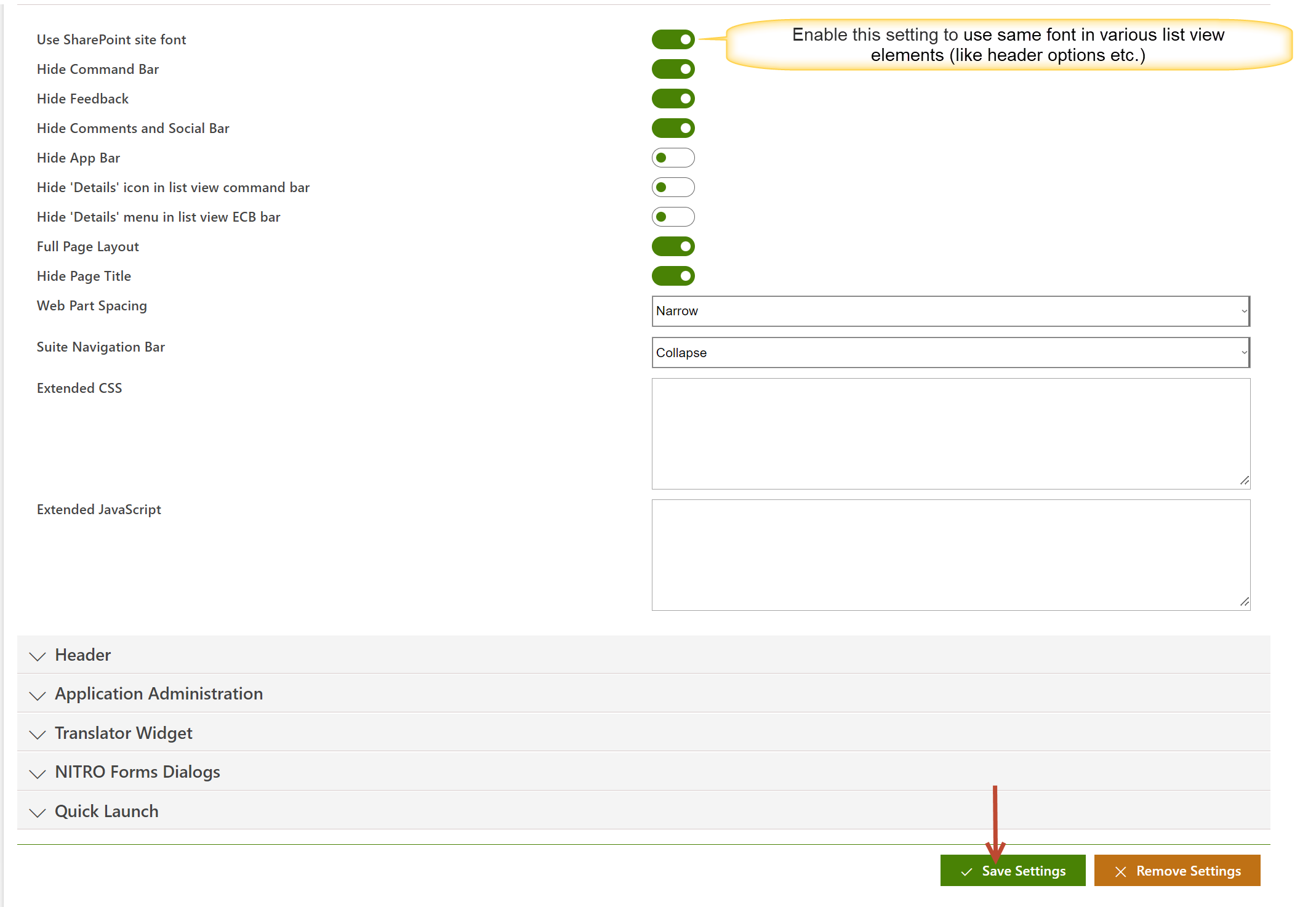 List view advanced setting 31