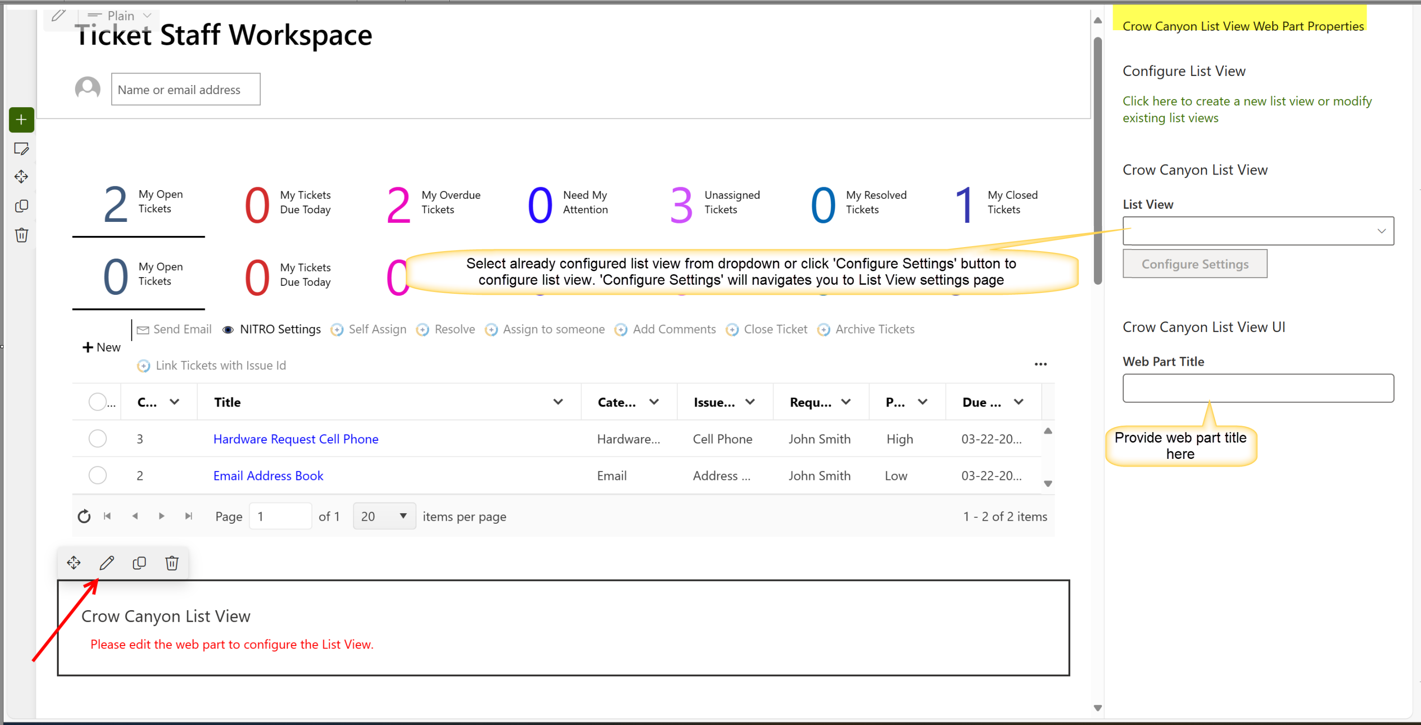 Edit modern list view webpart