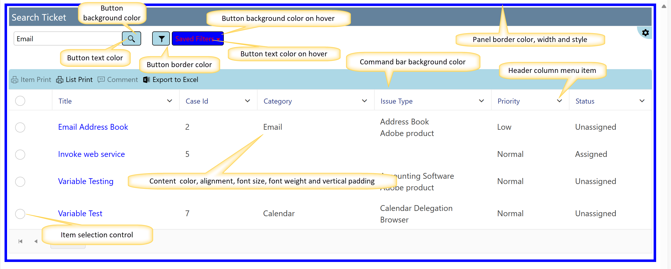 extended settings output