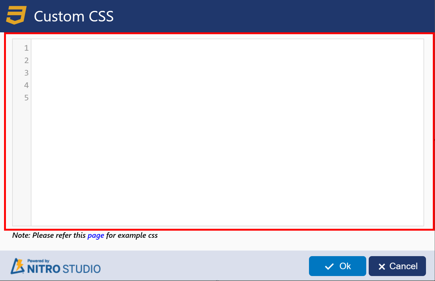 custom Css settings
