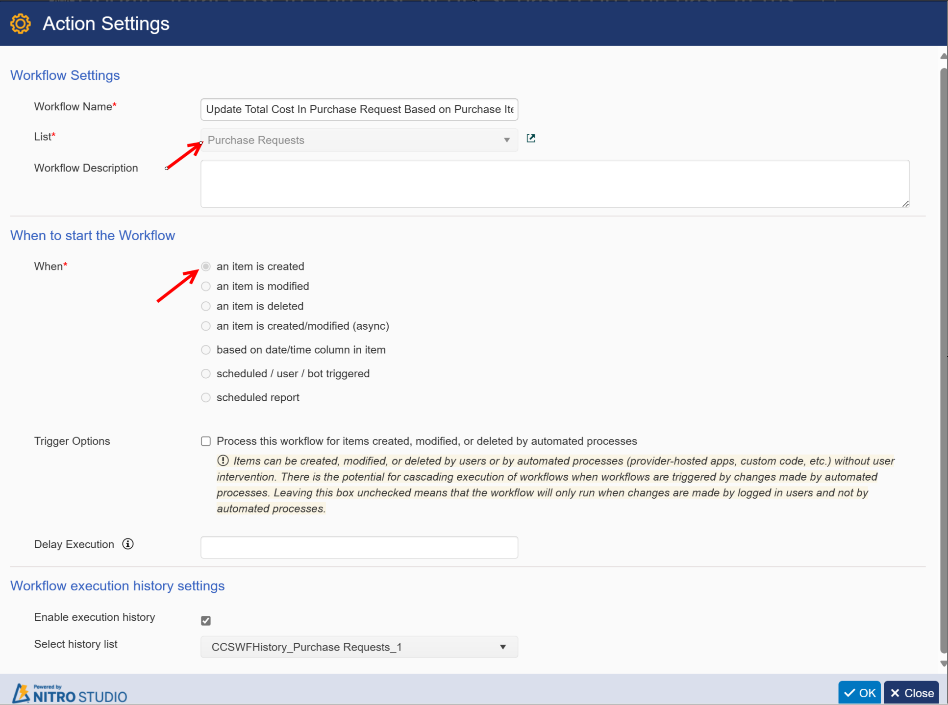 Action setting of usecase2