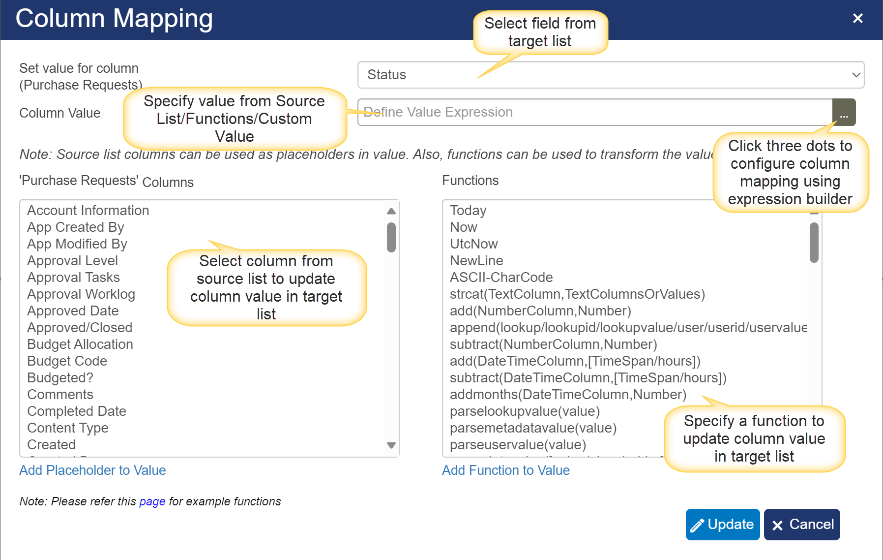 Column Mapping Setting