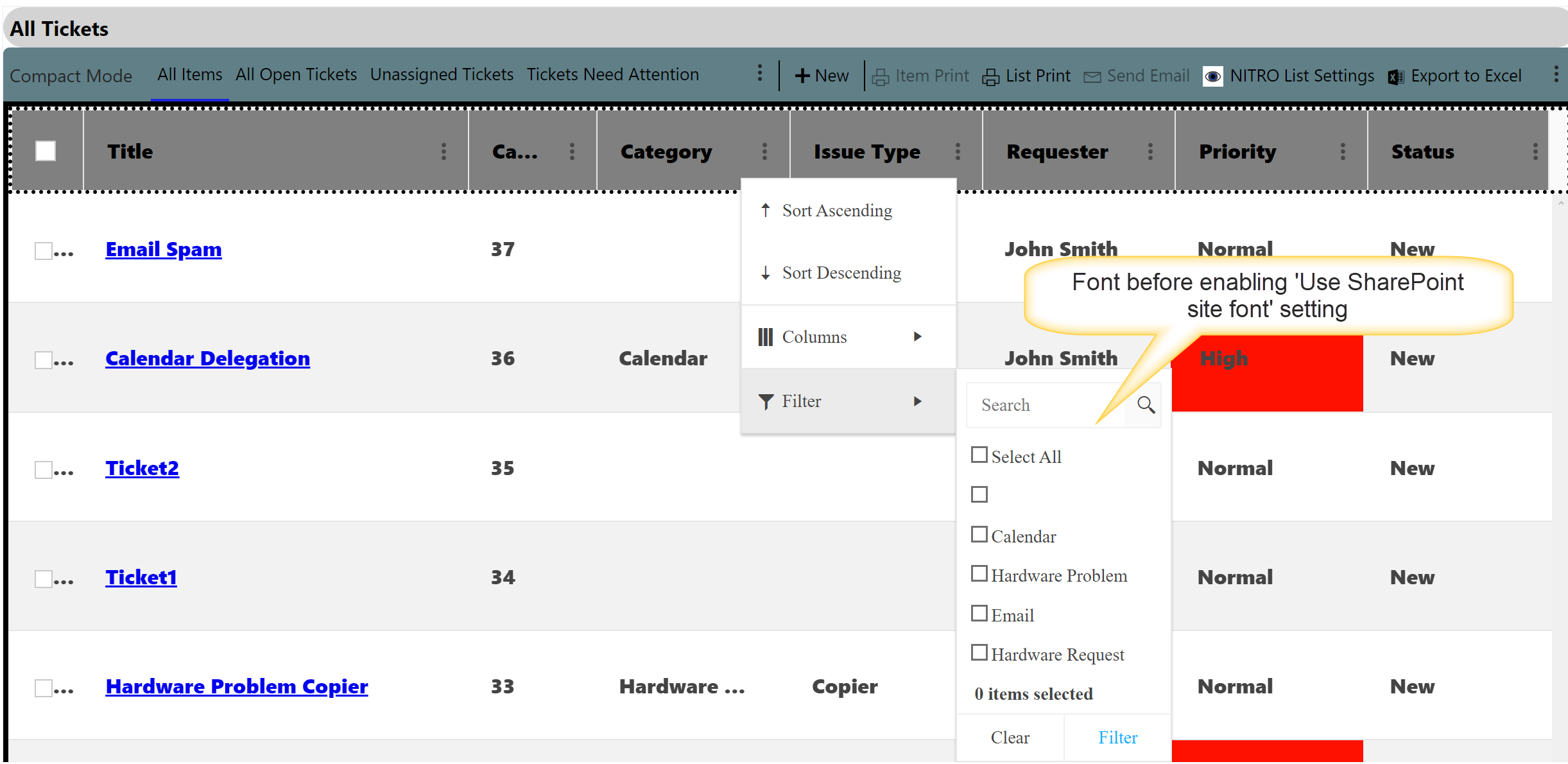 List view advanced setting 33