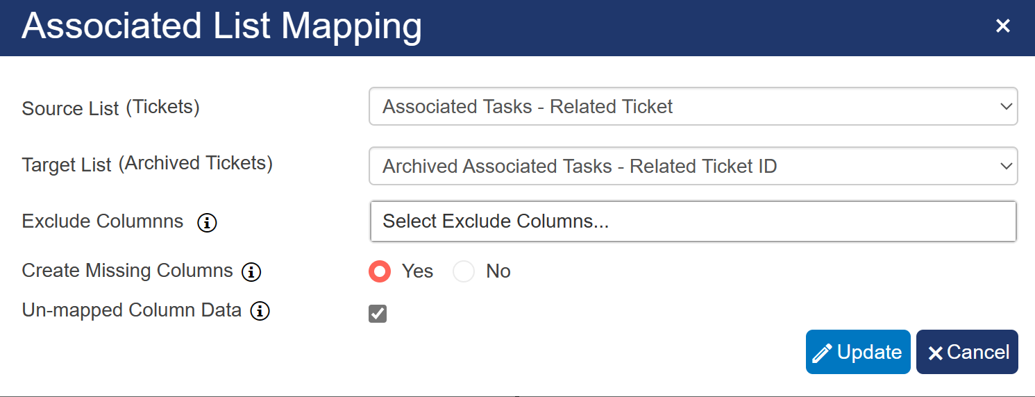 Associated Column Mapping