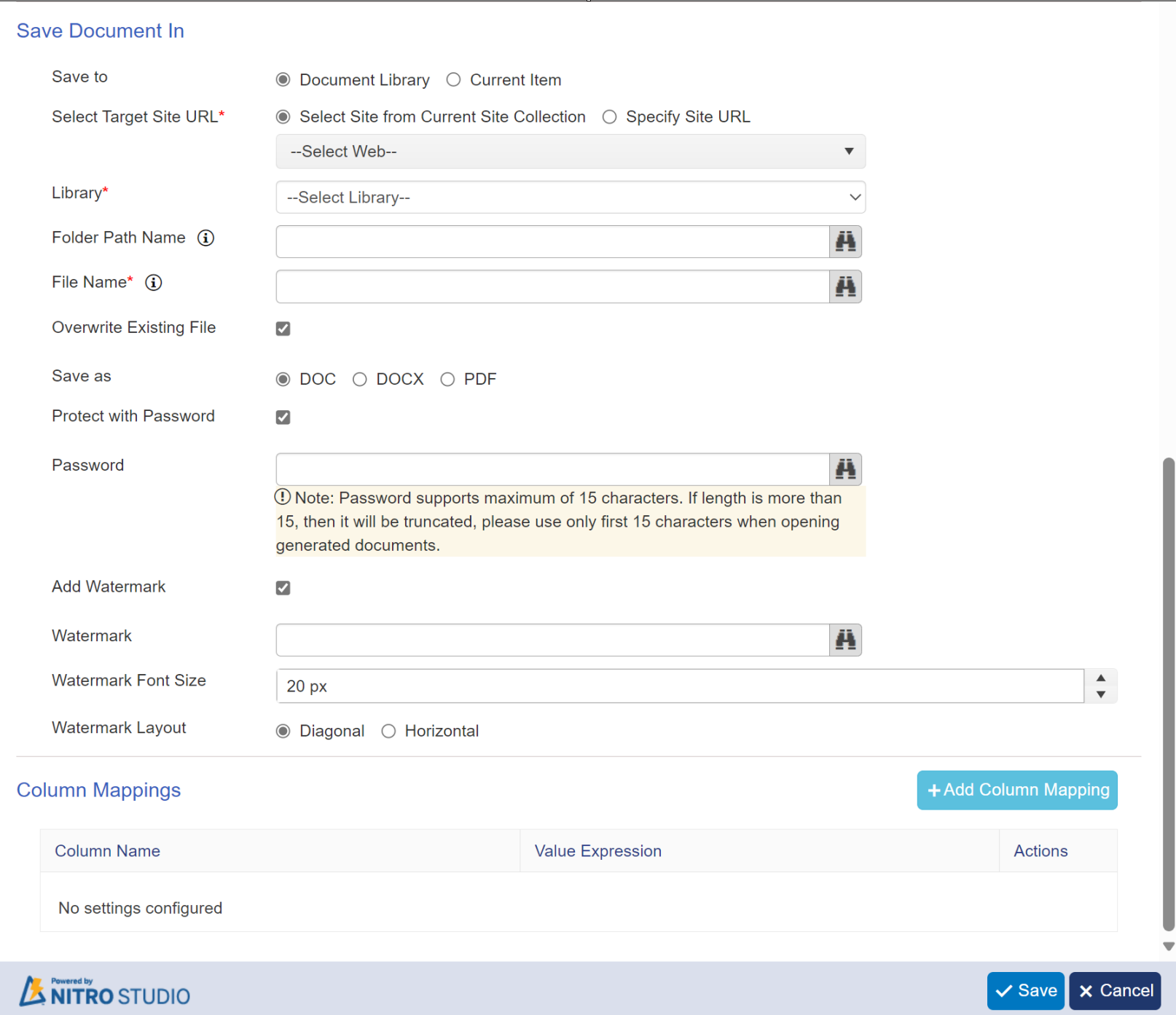 Generate document in designer 2