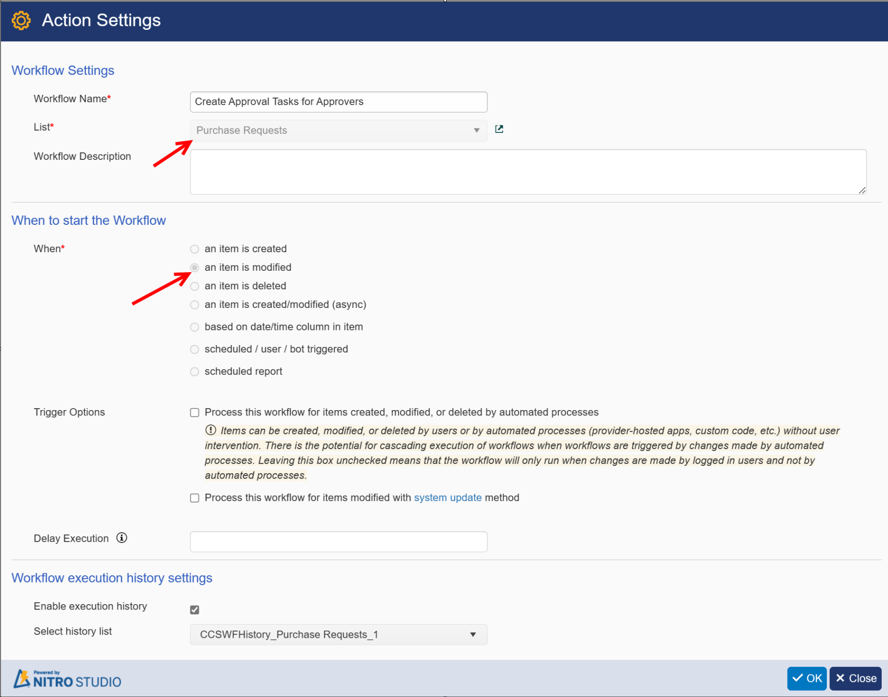 Workflow setting page usecase4