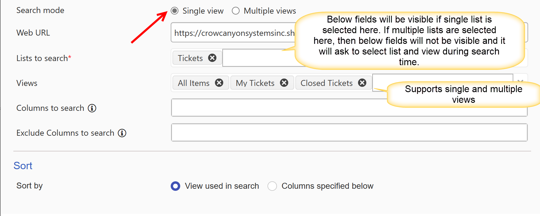 Single view with single list