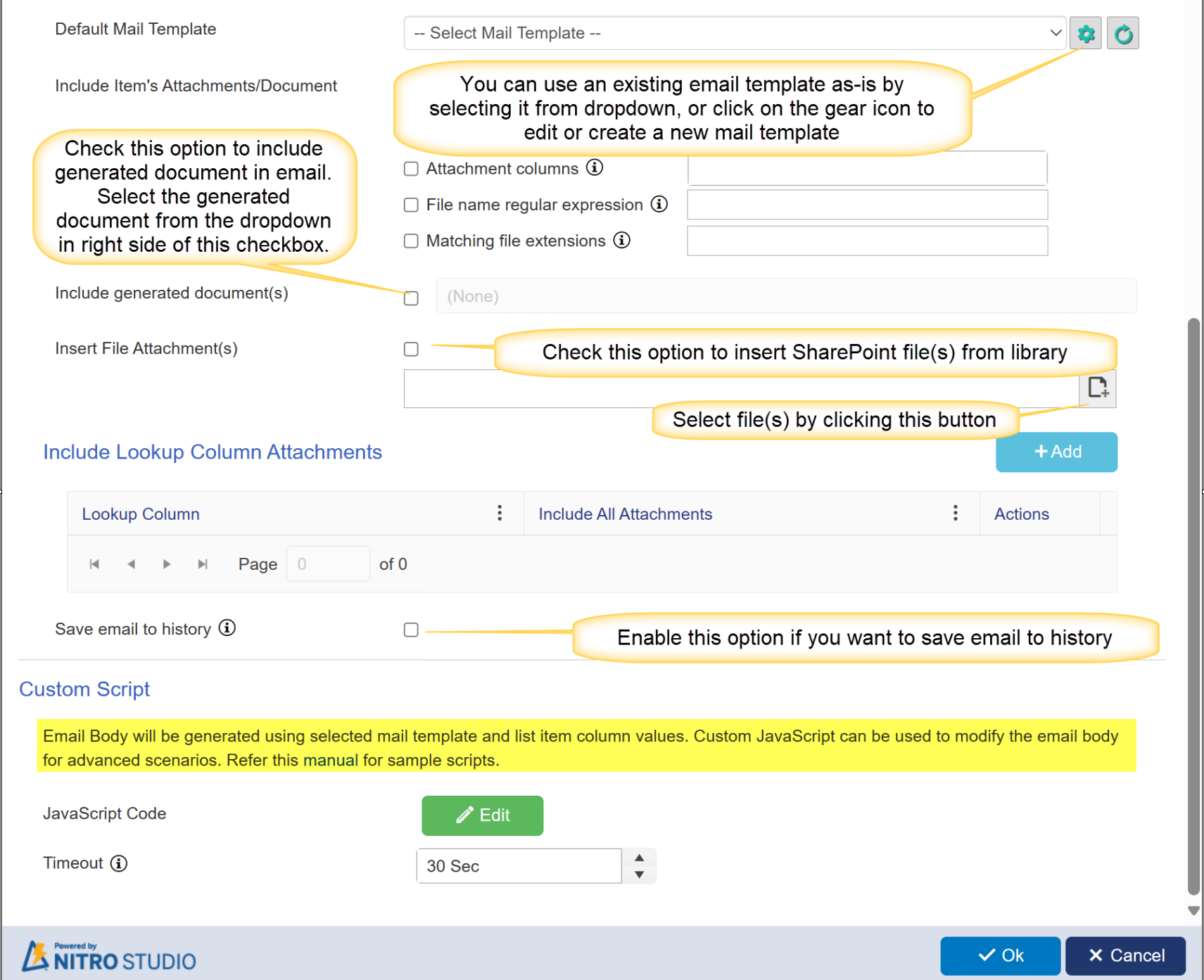 CA Send amil action detail 2