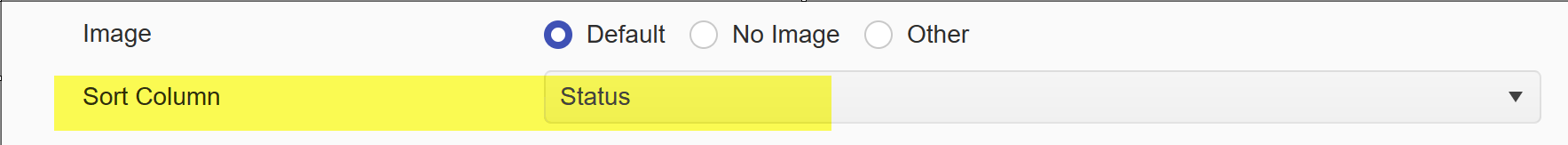 Sorting based upon status volumn