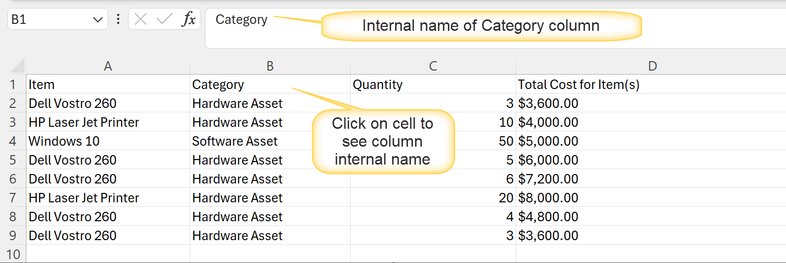 CSV File Data