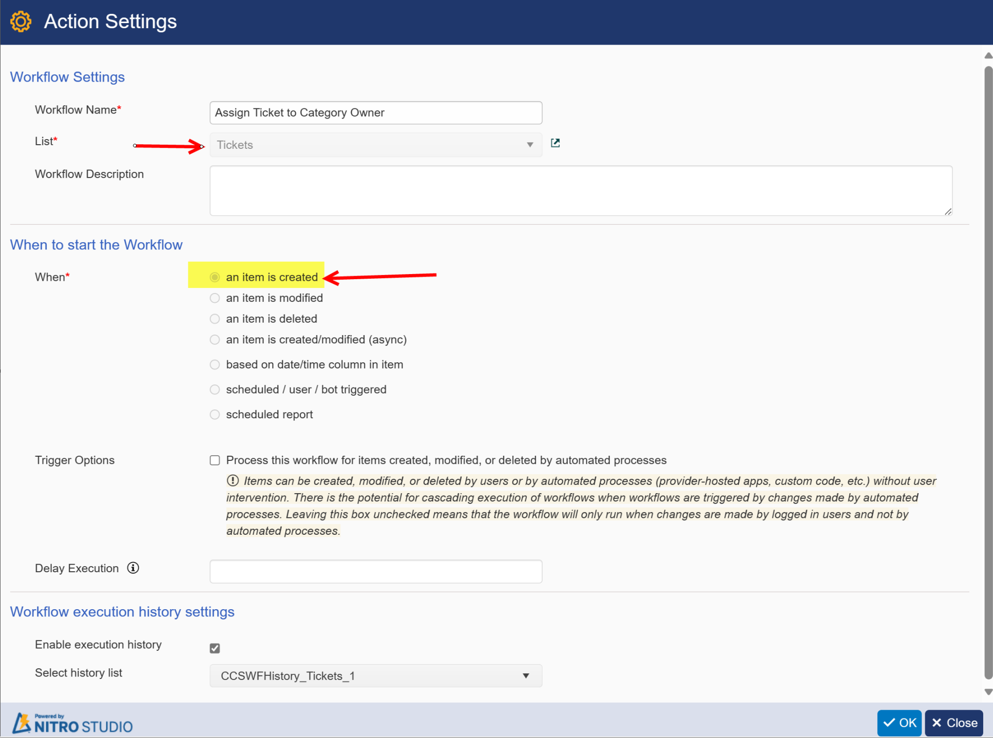 Action Settings Usecase1