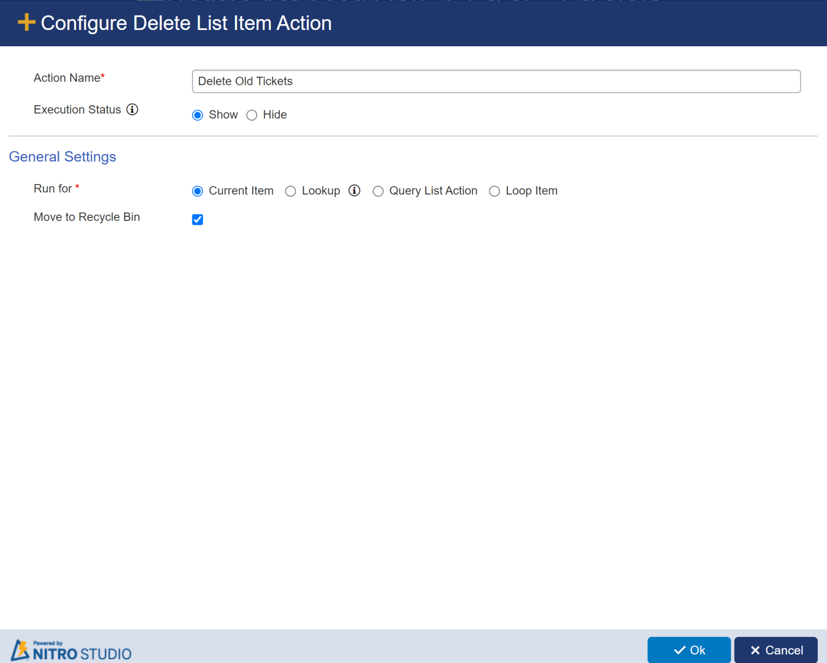 Delete action in CA