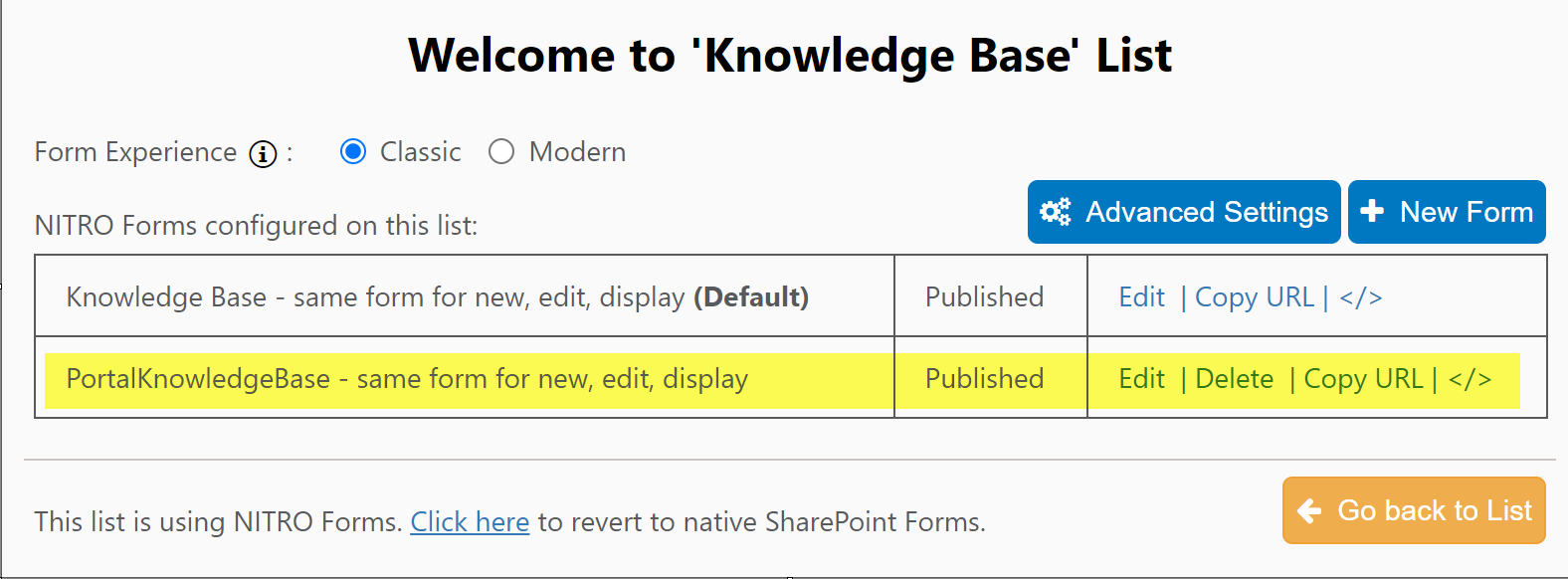 Portal Knowledge foRM