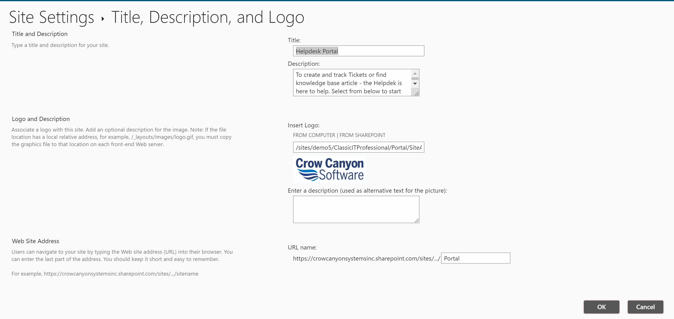 Site Settings classic