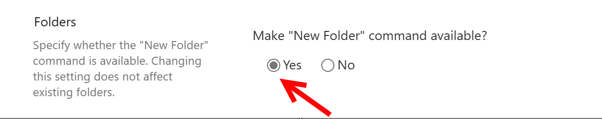 New folder command