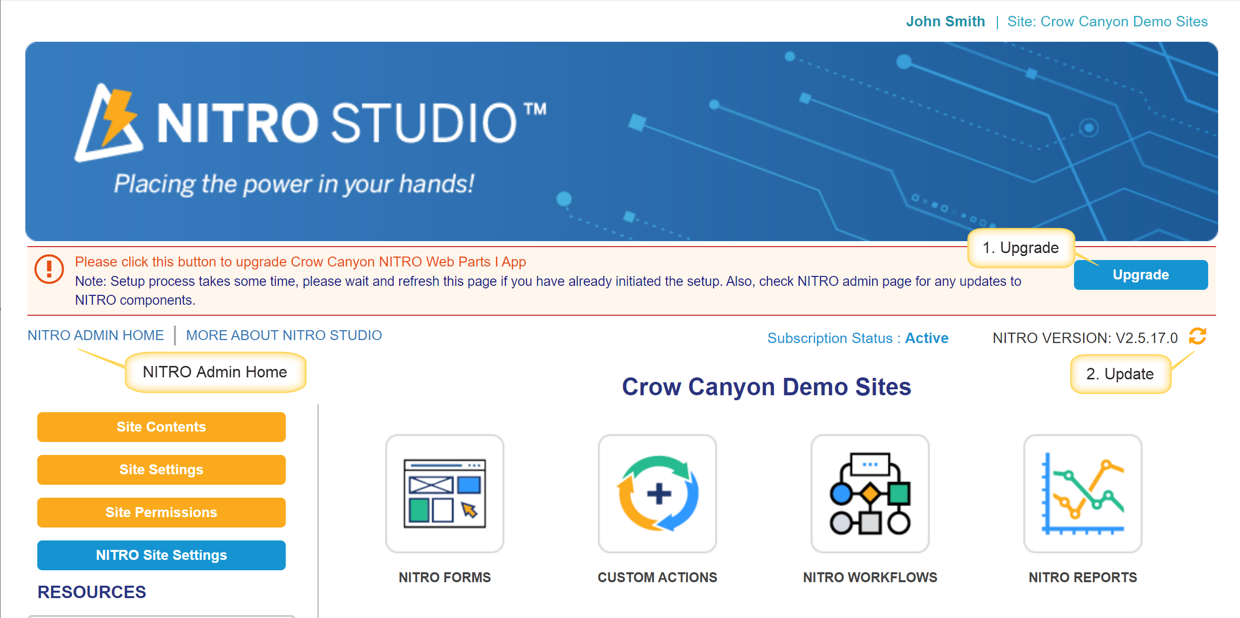 NITRO Studio Home page1