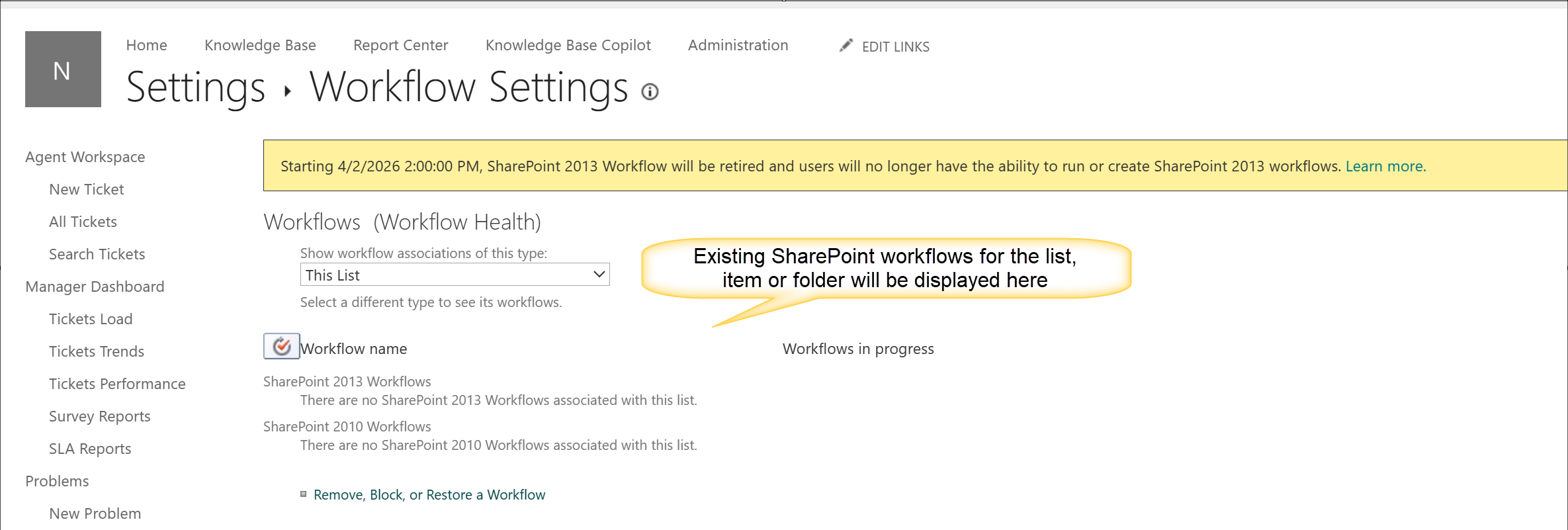 CA Sharepoint workflow page