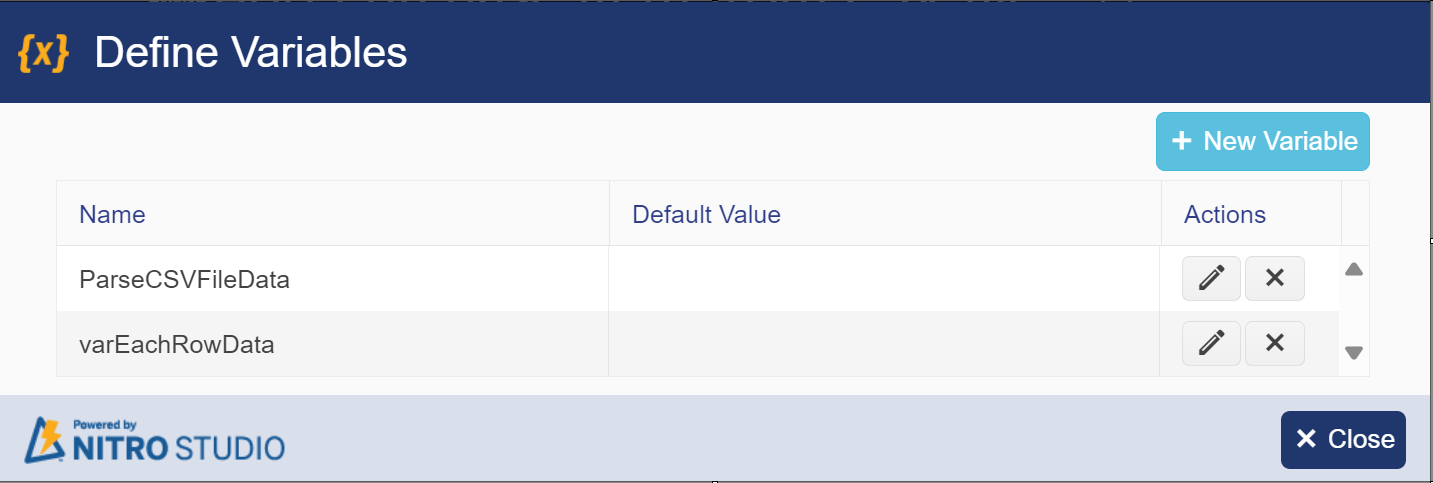 Define CSV Variables