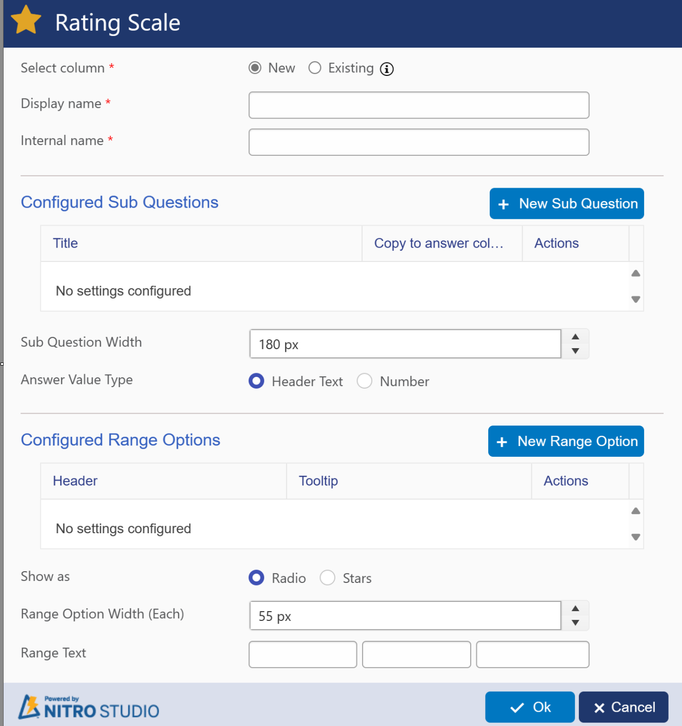 Rating Scale Settings