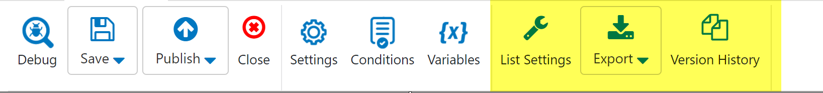 List setting export