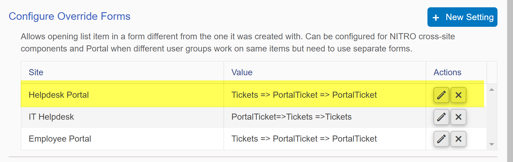 Helpdesk portal advanced settings