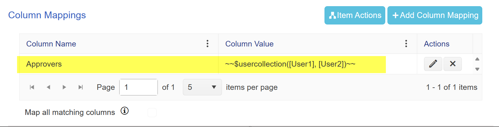 Column mapping with EB in usecase4