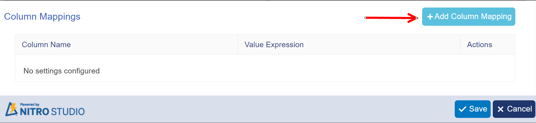 Column Mappings of target library